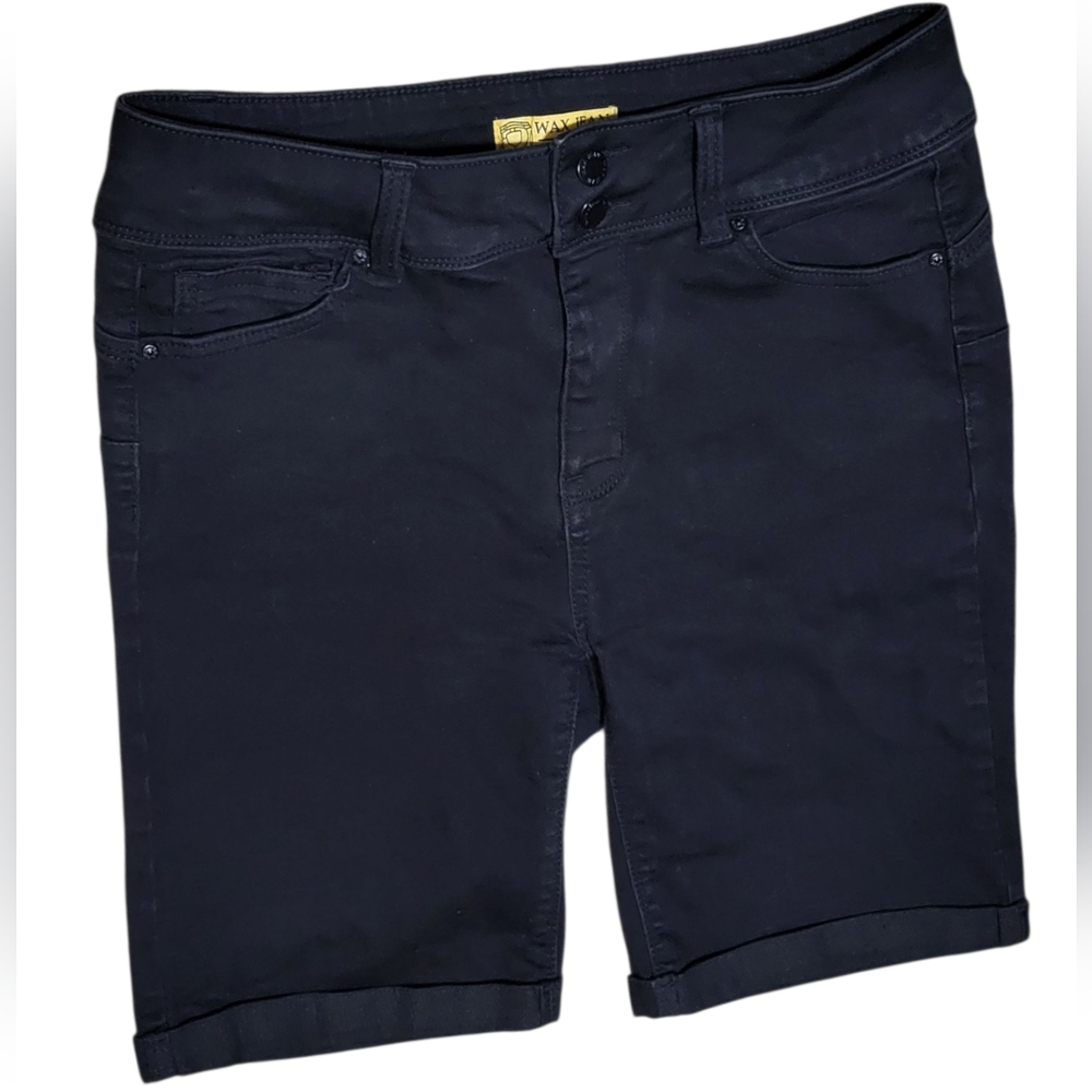 Wax Jean Shorts Size L Womens Bermuda Butt I Love You Black